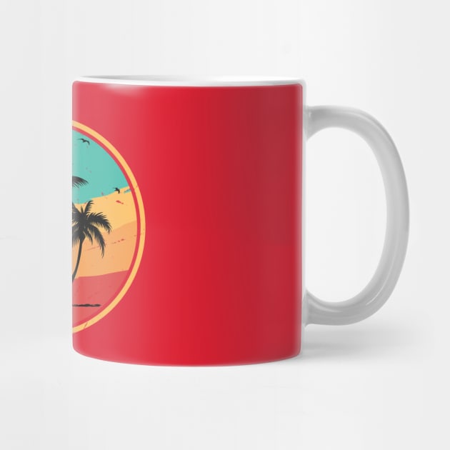 Vintage Tropical Palm Tree Beach by The WYLD Tribe